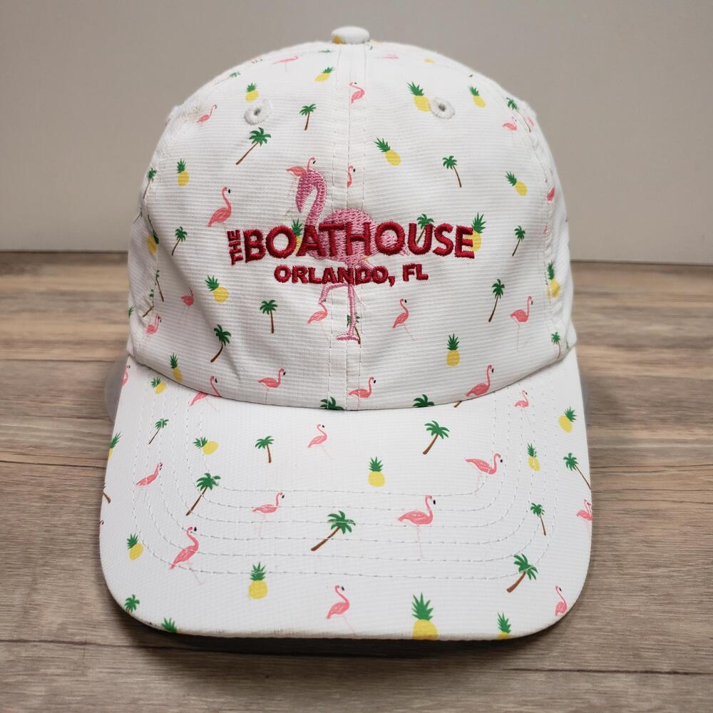 The Boathouse Orlando Imperial Hat Cap Strap Back Mens One Size White Flamingo
